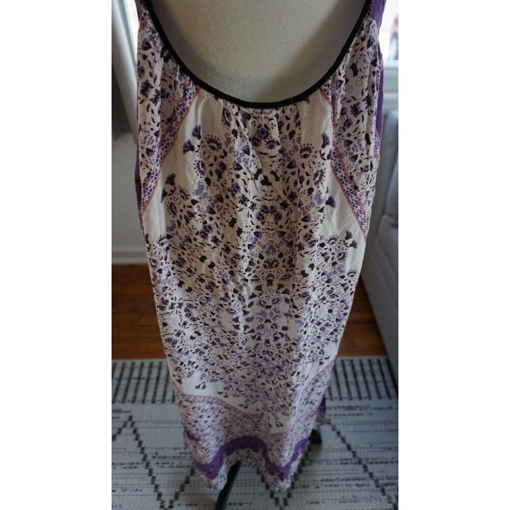 Purple Floral Print Maxi Dress - Size S - Picture 8 of 13